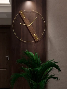 Silencio de Cuarzo Reloj de Pared de Metal Minimalista Luz de Lujo Reloj de Pared de Diseño Moderno Digital Horloge Murale Colgante de Pared Decoración DK50WC