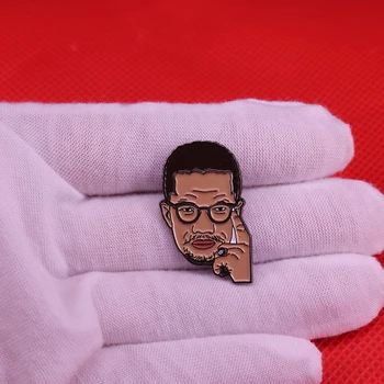 Malcolm X pin de la solapa Americana líder de los derechos civiles insignia histórica negro héroe broche de una gran libertad de accesorios