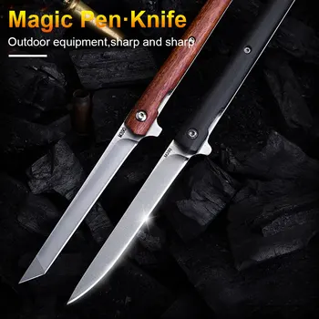 Multi-función al aire libre afilado cuchillo de caza táctico cuchillo plegable portátil de bolsillo cuchillo+ funda