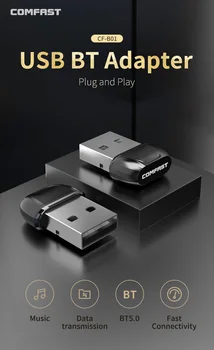 Mini Wireless Dongle Bluetooth USB Adaptador 5.0 de Música Bluetooth Receptor de Audio del Transmisor para el Altavoz de PC Ratón Portátil CF-B01