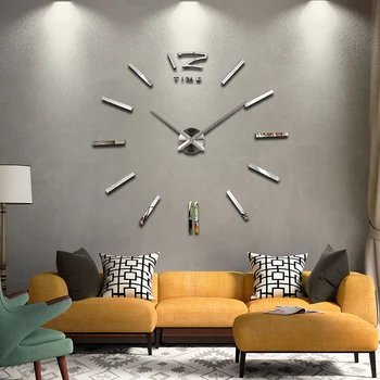 Nuevo reloj de pared de acrílico del espejo de bricolaje relojes de cuarzo casa del reloj grote wandklok 3d moderna sala de estar pegatinas de pared