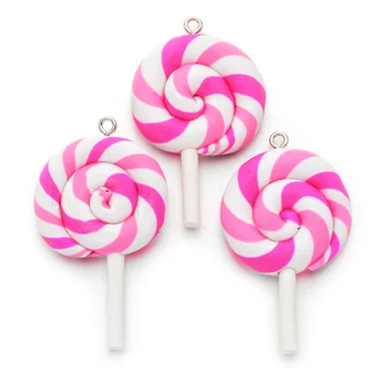10pcs/lot Lindo Lollipop Encantos Colgantes hechos a mano para la decoración de pulseras collar pendiente clave de la cadena de Fabricación de la Joyería amuleto de la suerte