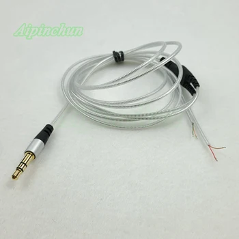 Aipinchun de 3,5 mm 3 Polos Tipo de Línea Jack de BRICOLAJE Auriculares Cable de Audio para Auriculares de Reemplazo o la Reparación de Alambre Cable de Color Plata