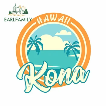 EARLFAMILY 13cm x 11.8 cm para Kona Hawaii Coche Pegatinas de la Personalidad de la Nevera la etiqueta de Parabrisas de dibujos animados de la Motocicleta de la Decoración