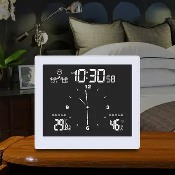 Multifuncional Baño Temporizador de Reloj de Mesa LED de Alarma del Reloj de Escritorio Decoración para el Hogar Impermeable Higrómetro del Termómetro de Reloj de Pared