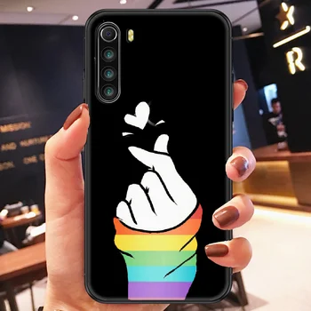 LGBT Lesbianas Gays Bisexuales arco iris de la caja del Teléfono Para el Xiaomi Redmi Nota 7 7A 8 8 9 9A 9S K30 Pro Ultra negro de la moda de coque de silicona