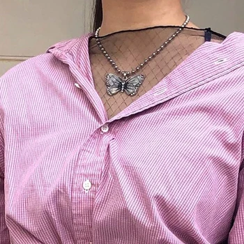 Punky de la Vendimia de la Mariposa Colgante de Collar de las Mujeres 2021 Nueva Y2K de la Moda de Metal Simple Collar de Mujeres de la Cadena Collar de Mariposa