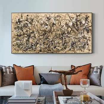 El Arte abstracto Otoño Ritmo de Jackson Pollock Lienzo de Pintura de Carteles y Grabados, Cuadros de Arte de Pared para la Sala de estar Decoración para el Hogar