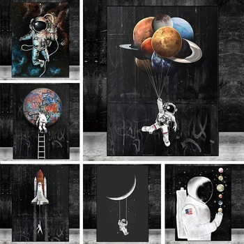 El astronauta Espacio Soñando con las Estrellas de Pinturas en Lienzo de Carteles y Grabados de Arte de Pared con Fotos para la Sala de estar y Decoración para el Hogar Cuadros