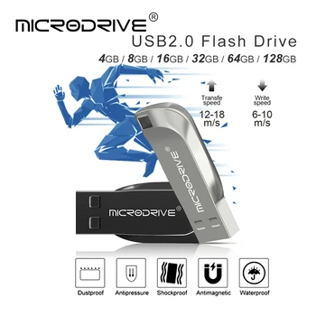 Nueva llegada mini usb 2.0 pendrive de 64 gb 32 gb de capacidad real llavero usb flash drive de 16gb 8gb usb 2.0 de la impulsión de la pluma del metal usb stick