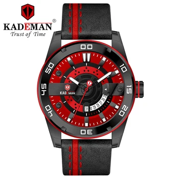 803 Kademan Nueva Marca de fábrica Superior de los Hombres Relojes de los Hombres de Acero Lleno Impermeable Ocasional de Cuarzo Fecha Reloj Masculino reloj de Pulsera relogio masculino
