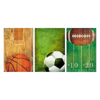 Retro Decoración de Carteles y Grabados de Fútbol Rugby Básquetbol Pintura en tela, Arte de la Pared Decoración del Hogar Gimnasio Sport Club Decoración