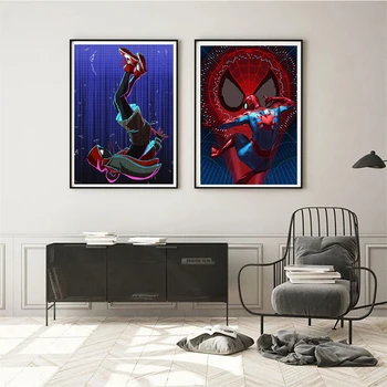 Los Superhéroes de Marvel Lienzo de Pintura de Spiderman Anime Spiderman Carteles y Grabados de la Pared del Arte de la Imagen para la Sala de estar Decoración del Hogar