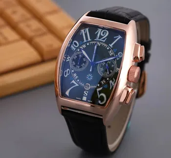 Nueva Marca de fábrica Superior de los Hombres Reloj de Acero Inoxidable Reloj de Moda Calendario Completo de Cinturón Comercial F Muller Reloj de Cuarzo Reloj de los Hombres