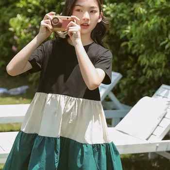 La grasa de la Muchacha de las Niñas Vestido de Verano de 2021 12 de Verano de Estilo coreano Flojo, de Estilo Occidental, Medianas y Grandes de los Niños Vestido de
