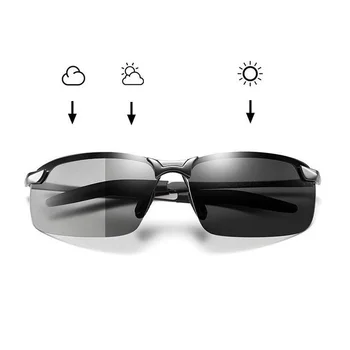 Fotocromáticas de Gafas de sol de los Hombres Polarizadas de Conducción Camaleón Gafas Masculino Cambio de Color de las Gafas de Sol de Día y Noche de la Visión del Conductor Gafas