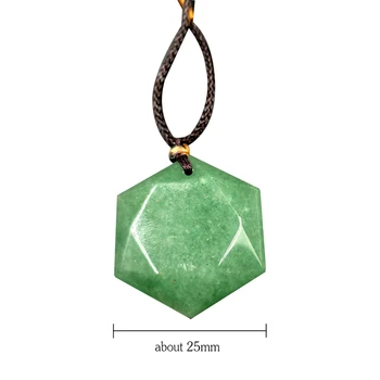 Naturales de cristal Colgante de la piedra preciosa Aventurina piedra del cuarzo de la Estrella de David Collar de Sanación Reiki Cristal de la Joyería de regalo de yoga