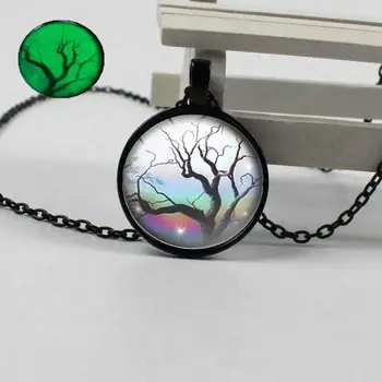 Nuevo árbol de la vida, luz de la noche tiempo de la gema de cristal colgante, collar de creative pequeños accesorios de la joyería