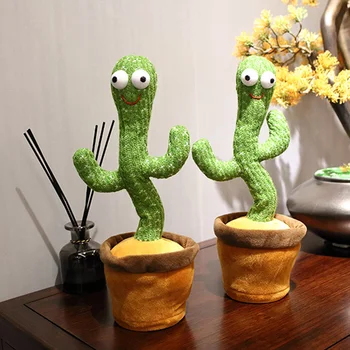 Bonito Hablar De Juguete Baile Cactus Muñeca Hablar Hablar Grabar El Sonido De Repetir Juguete Kawaii Cactus Juguetes A Los Niños La Educación De Los Niños De Juguete De Regalo