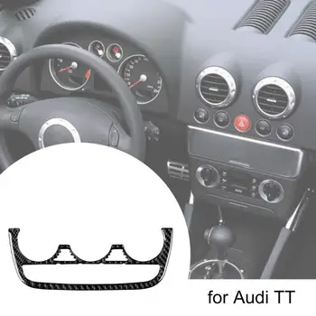De Fibra de carbono de Control de Aire Acondicionado Panel de botones de la etiqueta Engomada Decorativa Cubierta de Repuesto para Audi TT 8n 8J MK123 TTRS 2008-