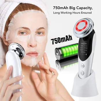 7 en 1 RF&EMS Micro Actual Dispositivo de Elevación de la Vibración del LED de la Cara del Rejuvenecimiento de la Piel para eliminar las Arrugas Anti-Envejecimiento Facial de la Belleza del Dispositivo