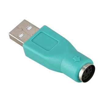 2 Pc USB 2.0 Macho a PS/2 de Ratón Hembra Conector del Adaptador de Teclado
