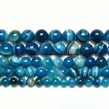 La Piedra Natural AAAA Calidad Azul Sardónica Ágatas Ronda Suelta Perlas 6 8 10 12 MM de selección de Tamaño Para la Fabricación de Joyas