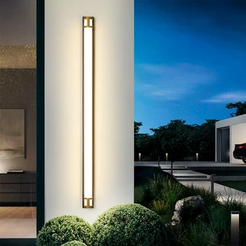 2021 Nuevo al aire libre Impermeable de la pared de la lámpara LED de la luz IP65 del Jardín de la Villa porche Lámpara de la Luz de Oro negro 110V 220V Lámpara Luminaria