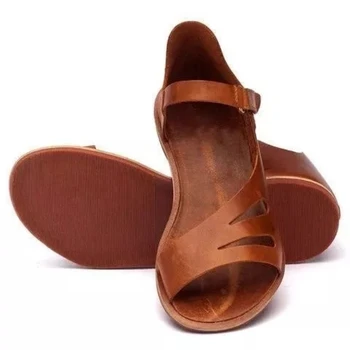 2021 Verano de las Nuevas Mujeres de Moda de Cuero de la PU Plana Talón Casual Sandalias de la Bolsa de Talón con Hebilla de Zapatos de las Sandalias Sandalias Casual, de la Venta Caliente AQ016