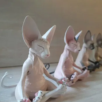 Creativo PVC de Simulación de Pelo de gato Esfinge gato Animales, figuras de Acción, Juguetes de Animales Modelo de la Figura Juguetes Para Niños Modelo Animal de la Muñeca