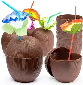 Piña Beber Tazas De Coco Tazas De Luau Decoraciones De Fiesta De La Piña Tazas De Paja Hawaii Despedida De Soltera Cumpleaños Aloha Fuentes Del Partido