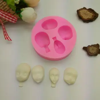 1 Pc en 3D de la Cara de las Mujeres Arcilla Suave Herramientas de Molde Universal de Silicona Fondant Pastel de Cerámica hecho a Mano 4 Tipos de Tamaño de BRICOLAJE