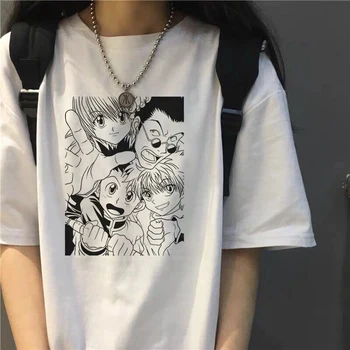 Mujeres T-Shirt de Hunter X Hunter Kurapika Tees de Caricatura Japonesa Casual Ulzzang O-cuello de Harajuku Bf de la Vendimia Hembra Tee Ropa