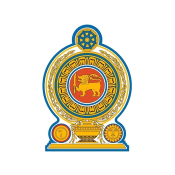 La moda de etiqueta Engomada del Coche de Sri Lanka Escudo de la Bandera el Escudo de Armas de Accesorios de Vinilo Calcomanía de la Cubierta de Arañazos para Skoda, Ford Focus,12 cm*9 cm