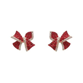 Arco rojo de las mujeres de la moda aretes de Tendencia de metal elegante de las Mujeres de la joyería de corea exquisitos pendientes para los adolescentes de la Moda de Simple