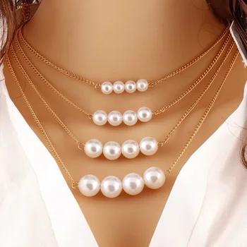 Moda Colgante del Encanto Collares Banquete de Boda Joyería Fina Regalos de Lujo Magnífico de múltiples capas Collar de Perlas Collar para las Mujeres
