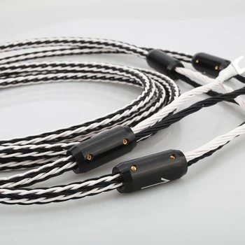 8TC de cobre de audio cable de altavoz de alta fidelidad del altavoz del amplificador cable spade a spade plug Audiófilo