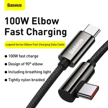 Baseus 100W C Cable USB PD Rápido Cable de Carga QC4.0 Tipo C Cargador Rápido De Fecha Para Huawei P40 Samsung S10 S20 Pro Macbookx