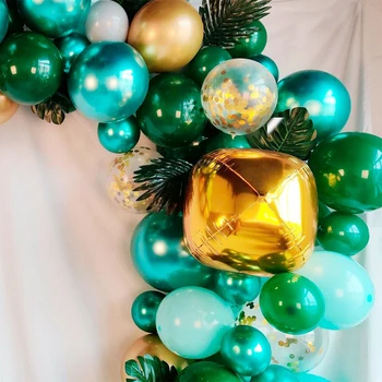 167pcs Jungla de Metal Verde Guirnalda de Globos Arco de Globos de Fiesta de la Boda de la Ducha del Bebé de la Fiesta de Cumpleaños Decoración