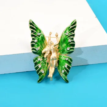 CINDY XIANG Nuevo Metal de Oro Hermosa Mariposa Ángel Chica Broches Para las Mujeres de la Vendimia del Diseño de la Moda Animal Broche de Alfileres de Joyería