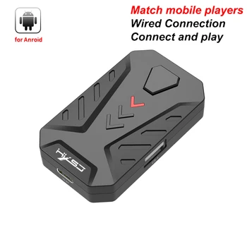 HXSJ P8 para Sistema Android Teclado con Cable Ratón Convertidor Móvil Portátil de Juego de Teclado y Ratón Adaptador con 3 Puertos USB