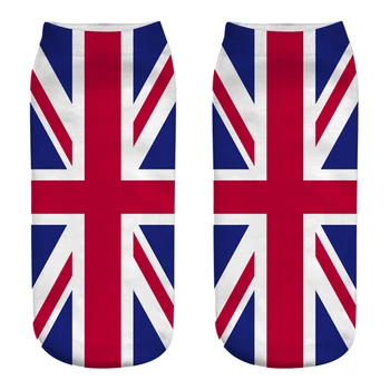 1 par de mujeres calcetines de moda original diseño de moda de algodón calcetines NUEVOS en 3D de la bandera nacional solo el lado impreso de verano calcetines