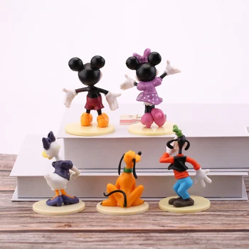 Disney Figura Juguetes De Mickey Mouse Minnie Y El Pato Donald Daisy, Pluto Goofy Figura De Acción Del Modelo De Las Muñecas De Los Niños De Regalo Coche Decoraciones De La Torta