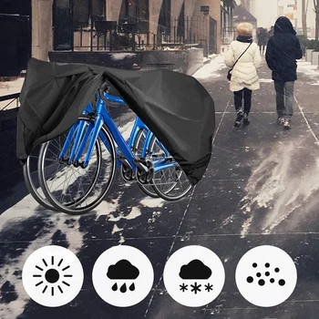 Cubierta de moto para 2 o 3 Bicicletas al aire libre Impermeable de la Bicicleta Cubre de la Lluvia de Sol UV de Polvo a Prueba de Viento con Orificio de Bloqueo para Bicicletas