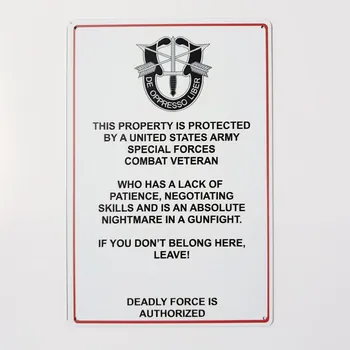 Nosotros Fuerzas Especiales del Ejército Lata de Metal Signos de la Barra de Bar del Hogar de la Pared Signos Cartel de Arte Vintage Placas de Decoración de Placas de 20x30 CM