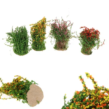 1/12 Casa De Muñecas En Miniatura Multicolor De Flores De Bush Planta Verde De La Flor Modelo De Juguete Para Muñecas Decoración De La Casa