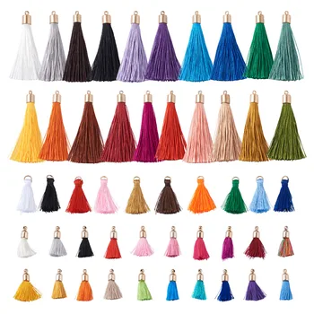 120pcs Color Mezclado Borla Pendientes Colgante de los Encantos del Collar de la Pulsera de las Decoraciones de la Borla de Pincel para DIY de la Joyería de los Accesorios