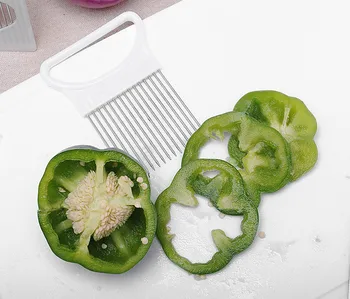 1pcs de la Cortadora de Cebolla Tomate Verduras Seguro Tenedor Rebanar verduras de la Cocina de Herramientas de Corte