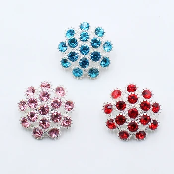 Nuevo 5 x 23mm ronda de aleación de colores brillantes diamantes de imitación exquisita creativo de la ropa de la decoración de la hebilla botón de la chaqueta accesorios de la joyería
