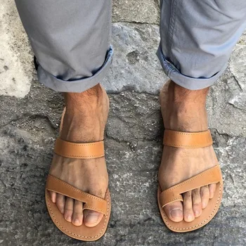 Tamaño Grande 35-47 Roma Sandalias Unisex Par De Zapatos De Verano De 2020 Hombres Mujeres Casual Retro Sandals De Coser Plana, Zapatillas Calzado Al Aire Libre